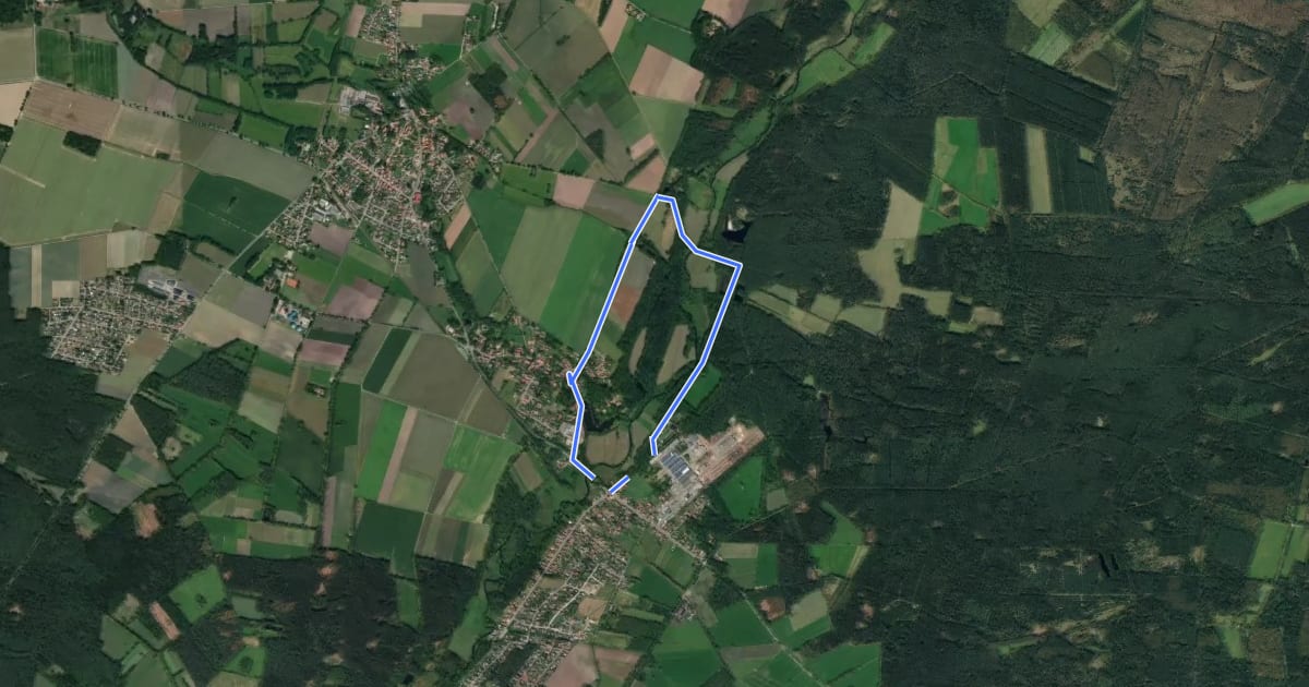 Маршрут Südheide 'Wo Eisvogel und Fischotter sich "Gute Nacht" sagen' W15k (kurz Tour) на спутниковом снимке