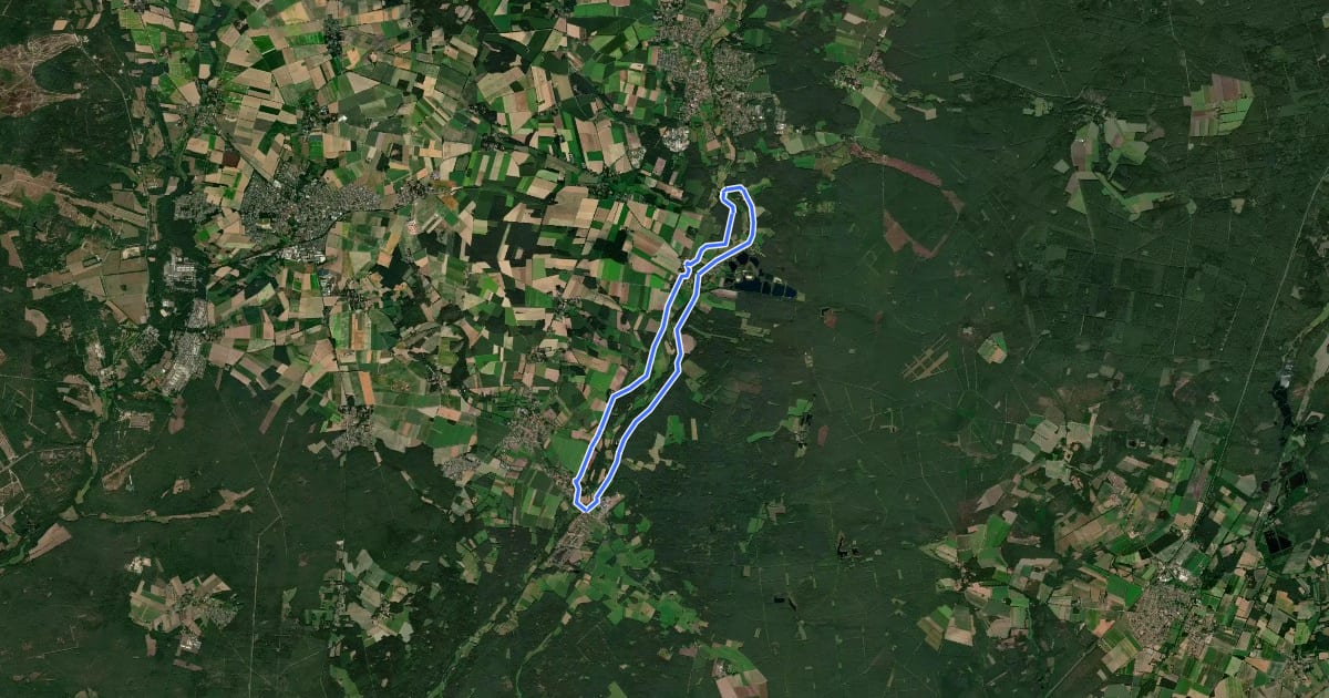 Маршрут Südheide 'Wo Eisvogel und Fischotter sich "Gute Nacht" sagen' W15l (lange Tour) на спутниковом снимке