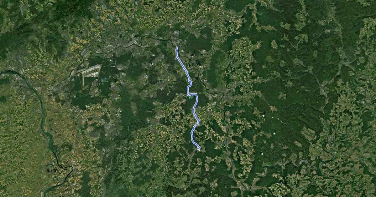 Маршрут Südhessen-Route 1 на спутниковом снимке