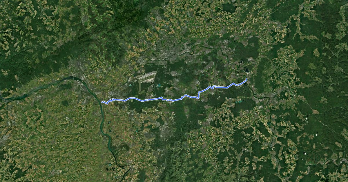 Маршрут Südhessen-Route 10 на спутниковом снимке