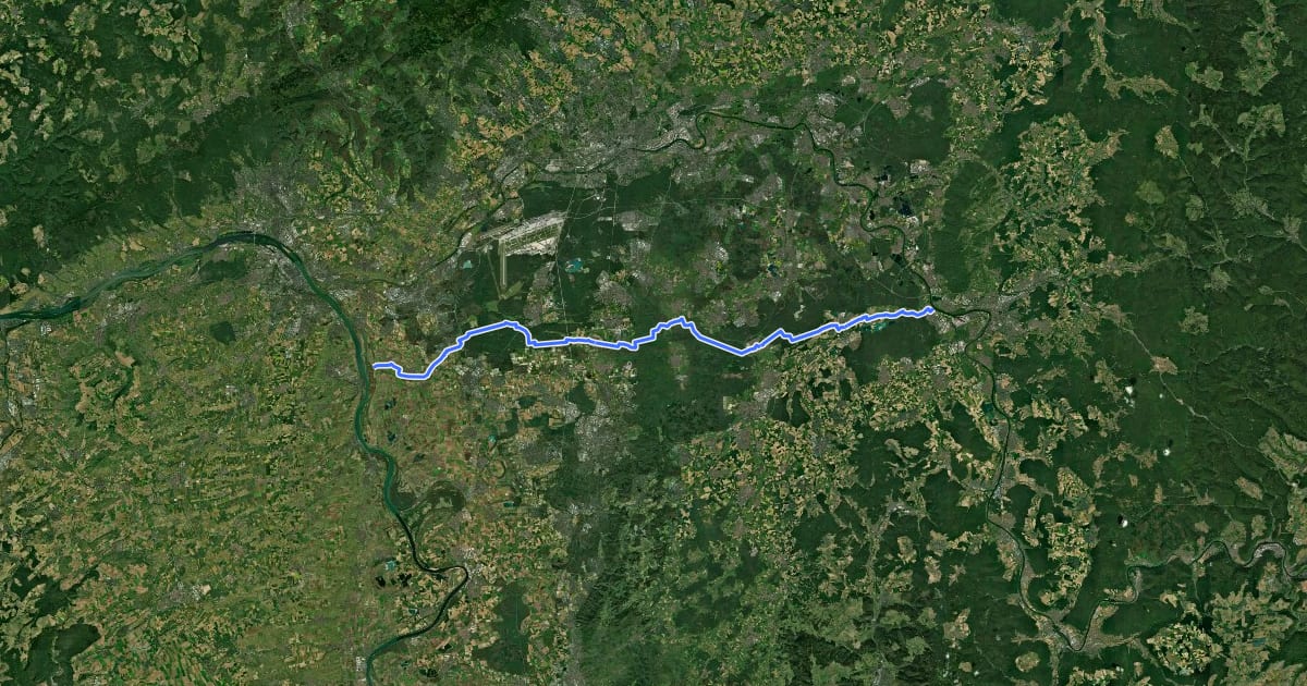 Маршрут Südhessen-Route 12 на спутниковом снимке