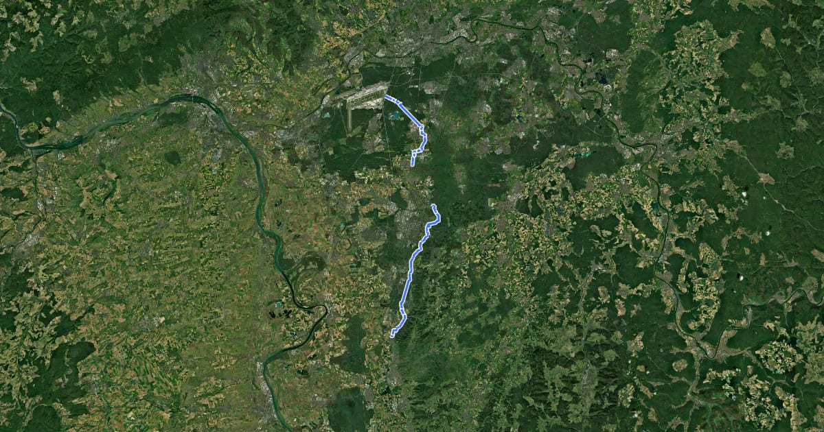 Маршрут Südhessen-Route 15 на спутниковом снимке