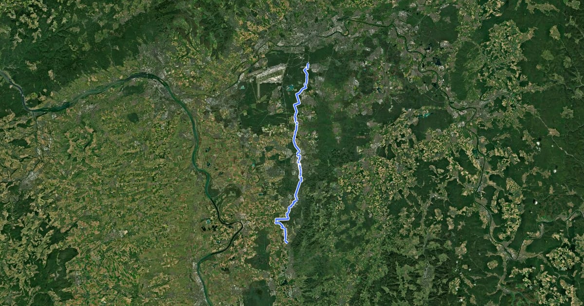 Маршрут Südhessen-Route 17 на спутниковом снимке