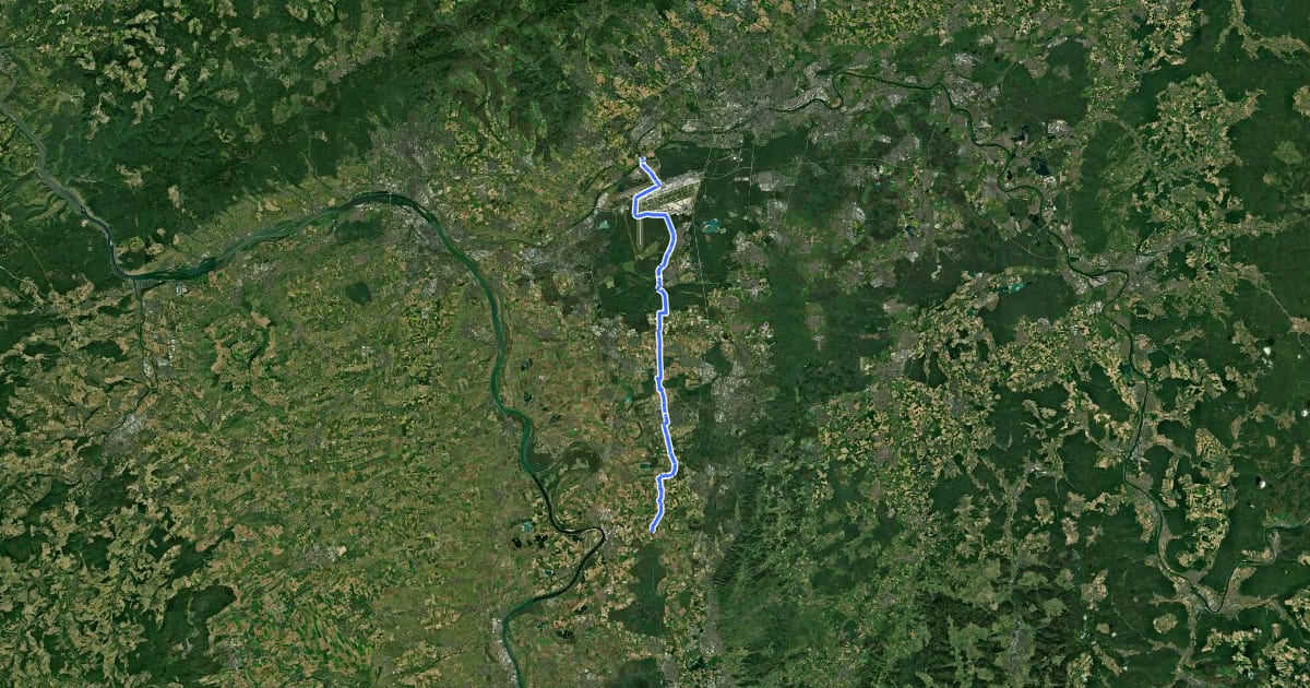 Маршрут Südhessen-Route 23 на спутниковом снимке