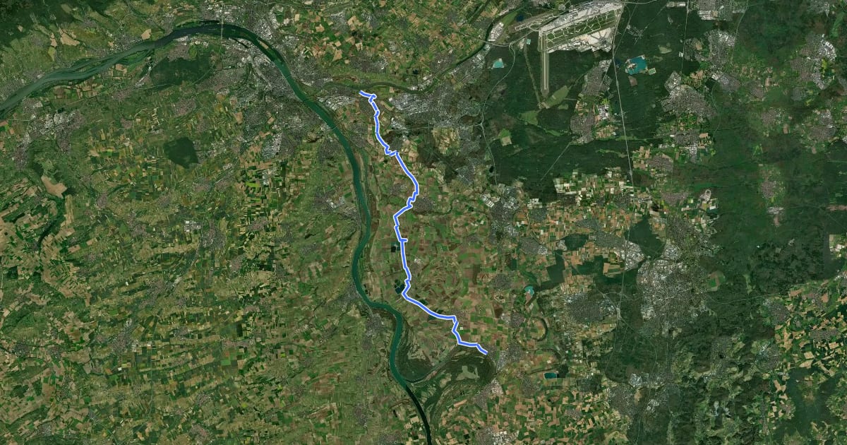 Маршрут Südhessen-Route 31 на спутниковом снимке