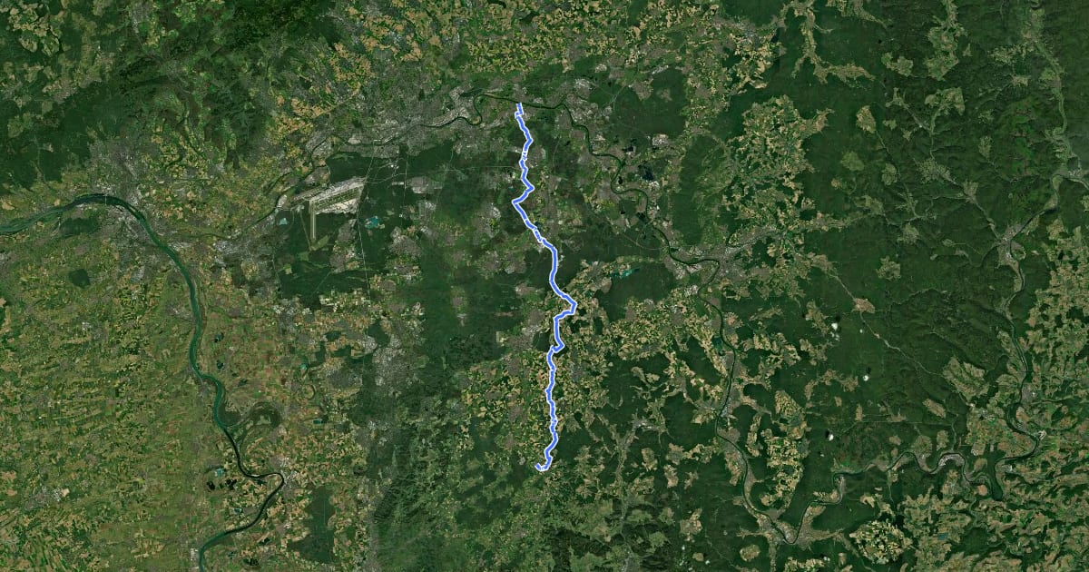 Маршрут Südhessen-Route 5 на спутниковом снимке