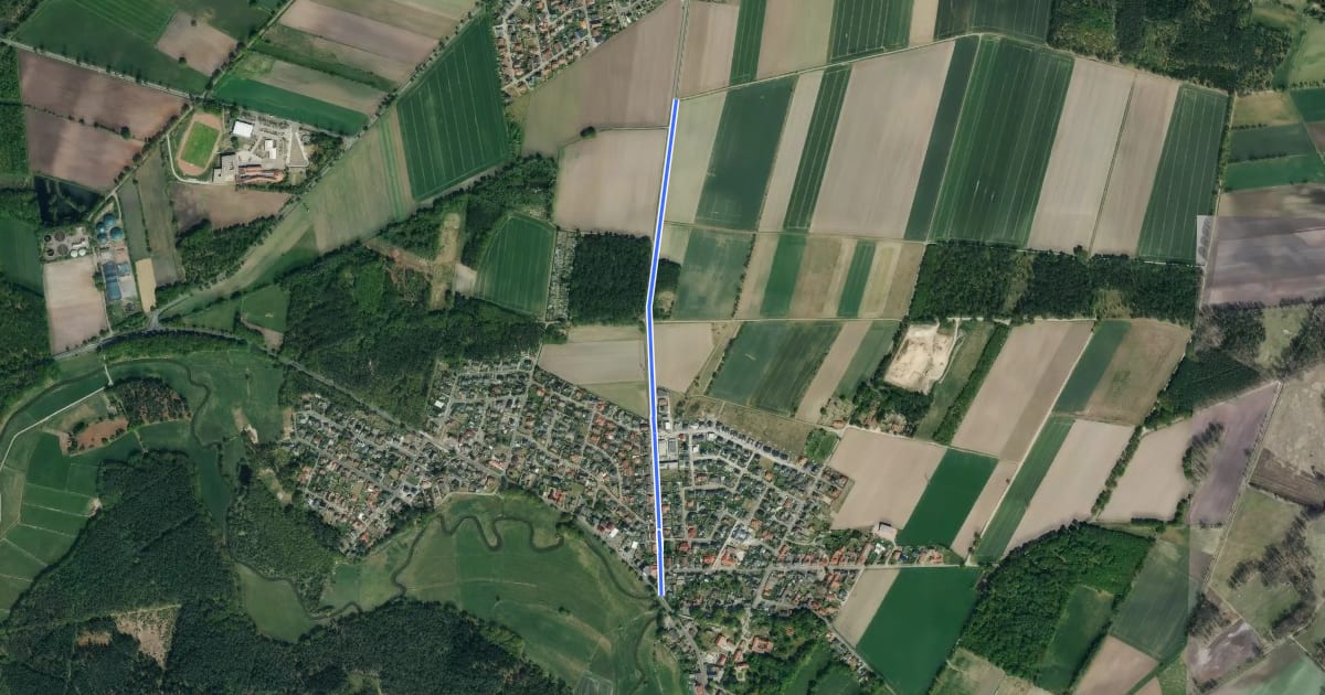 Маршрут südlich Westerbeck (12) - Dannenbüttel Bundesstraße Abzweig Westerbeck (80) на спутниковом снимке