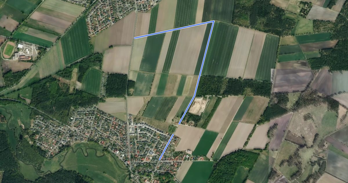 Маршрут südlich Westerbeck (12) - Dannenbüttel Sandweg (13) на спутниковом снимке
