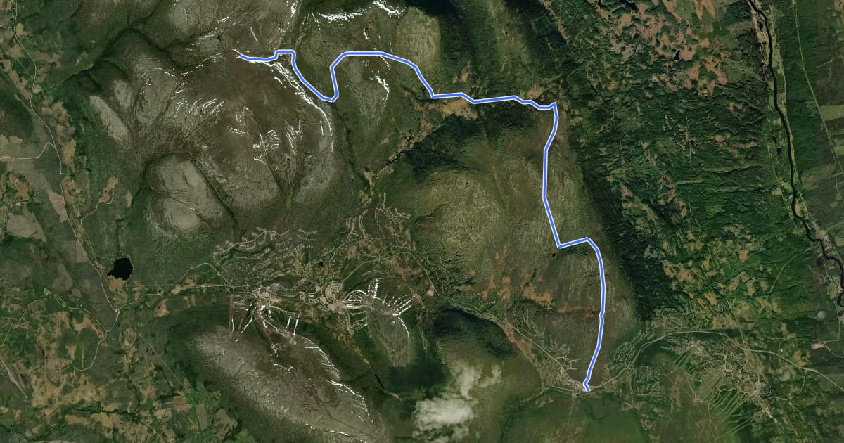 Маршрут Södra Kungsleden - Stage 1 на спутниковом снимке