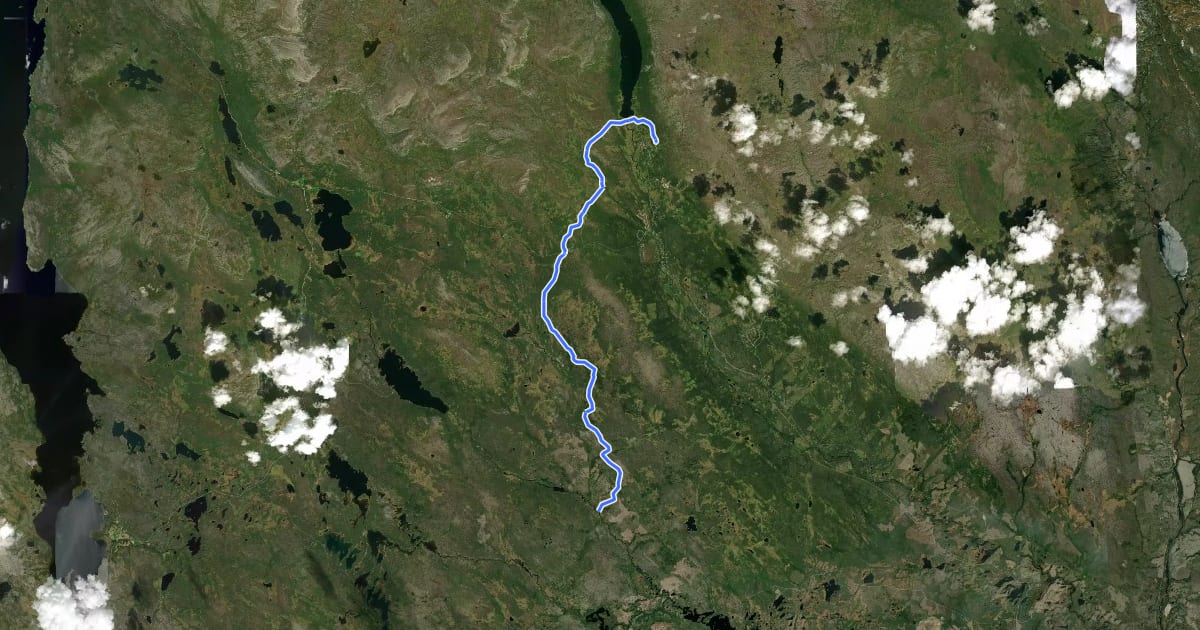 Маршрут Södra Kungsleden - Stage 11 на спутниковом снимке