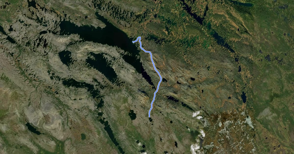 Маршрут Södra Kungsleden - Stage 13 на спутниковом снимке