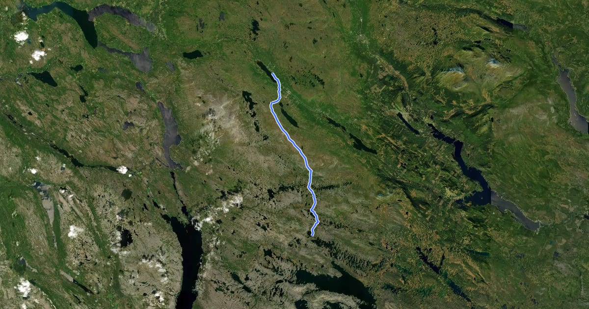 Маршрут Södra Kungsleden - Stage 15 на спутниковом снимке
