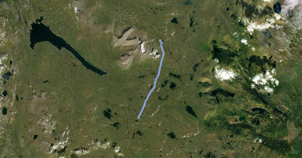 Маршрут Södra Kungsleden - Stage 17 на спутниковом снимке