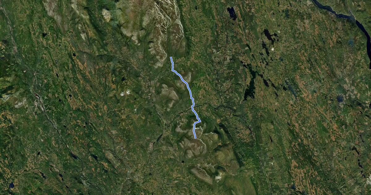 Маршрут Södra Kungsleden - Stage 2 на спутниковом снимке