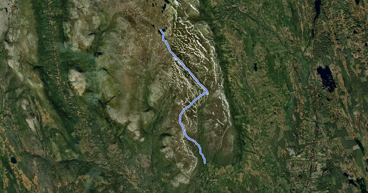 Маршрут Södra Kungsleden - Stage 3 на спутниковом снимке