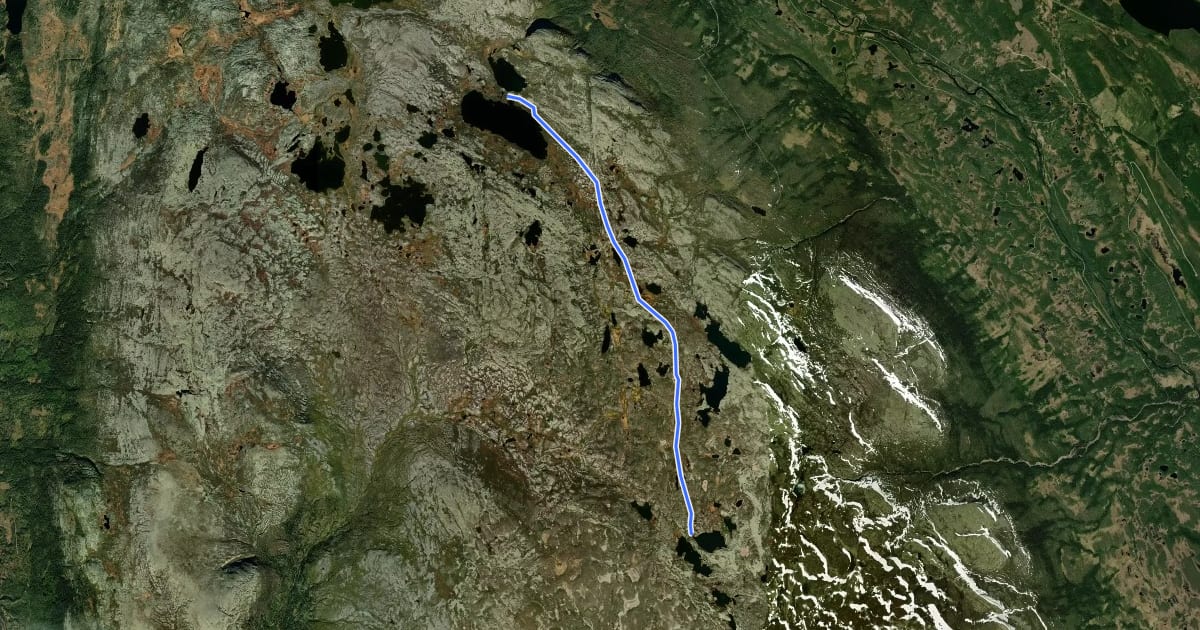 Маршрут Södra Kungsleden - Stage 4 на спутниковом снимке