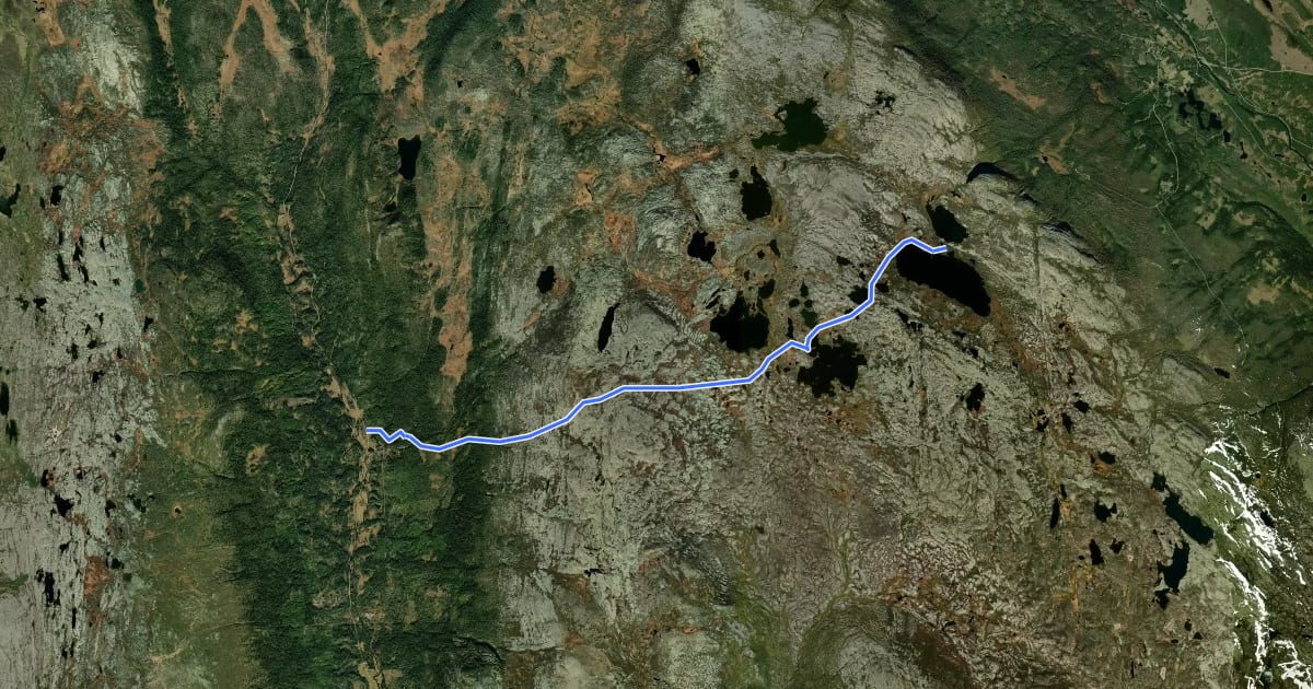 Маршрут Södra Kungsleden - Stage 5 на спутниковом снимке