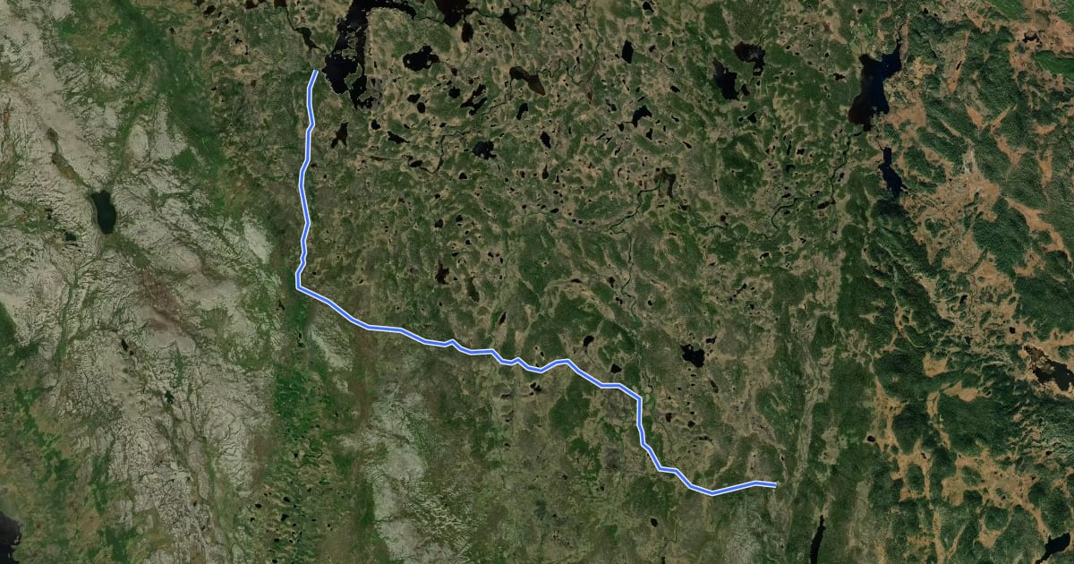 Маршрут Södra Kungsleden - Stage 7 на спутниковом снимке
