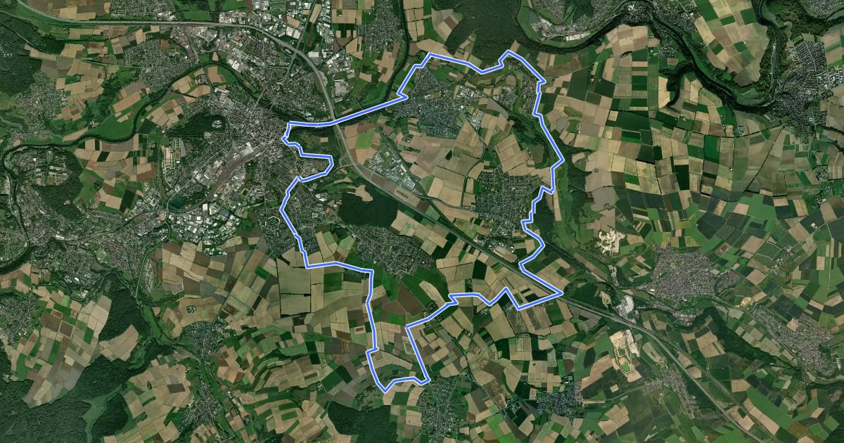 Маршрут Südroute Limburg на спутниковом снимке