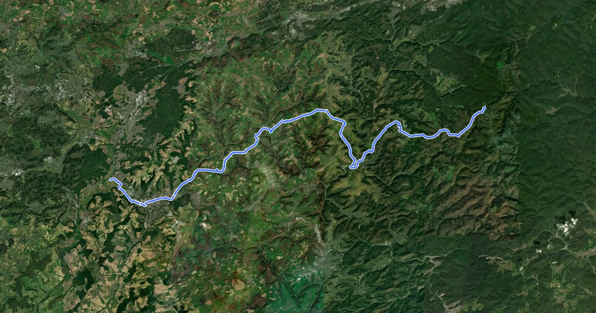 Маршрут Südwestpfalz Tour на спутниковом снимке