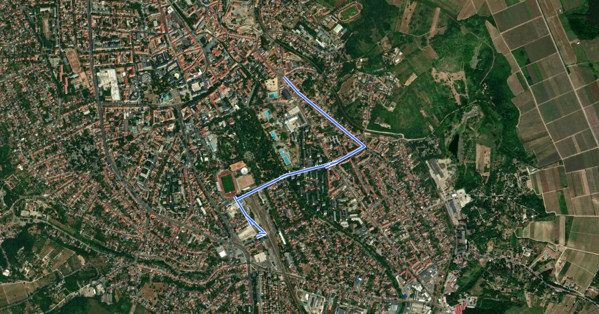 Маршрут S■ (Eger) на спутниковом снимке