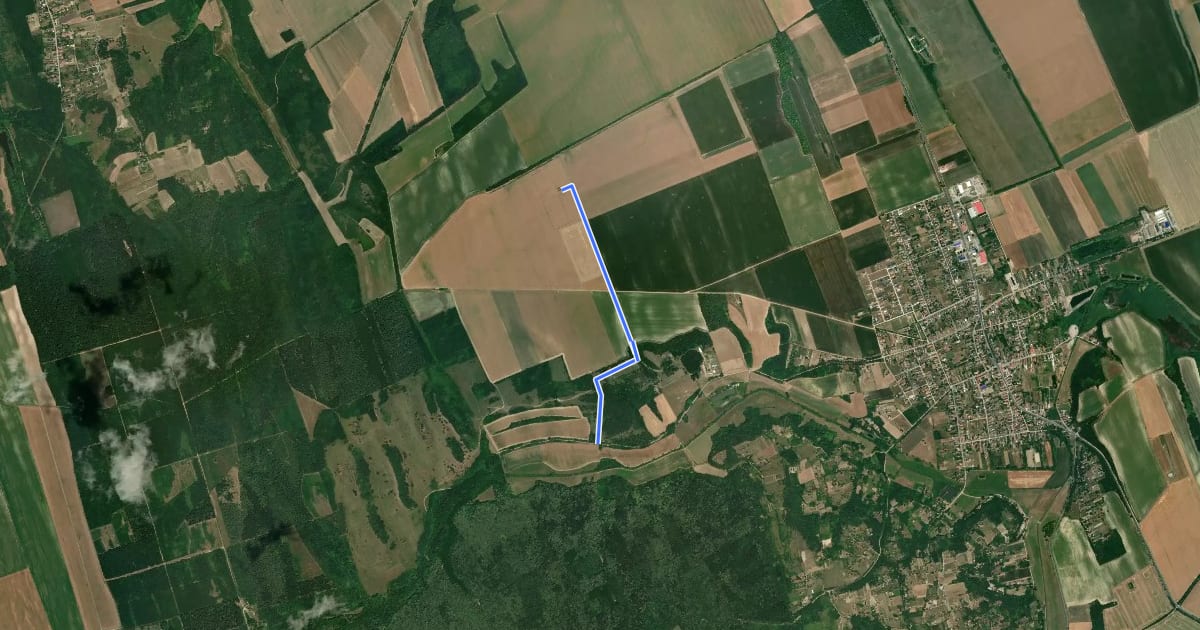 Маршрут S emlékmű (Jaba-völgye – Lőrincz Mátyás-kopjafa) на спутниковом снимке
