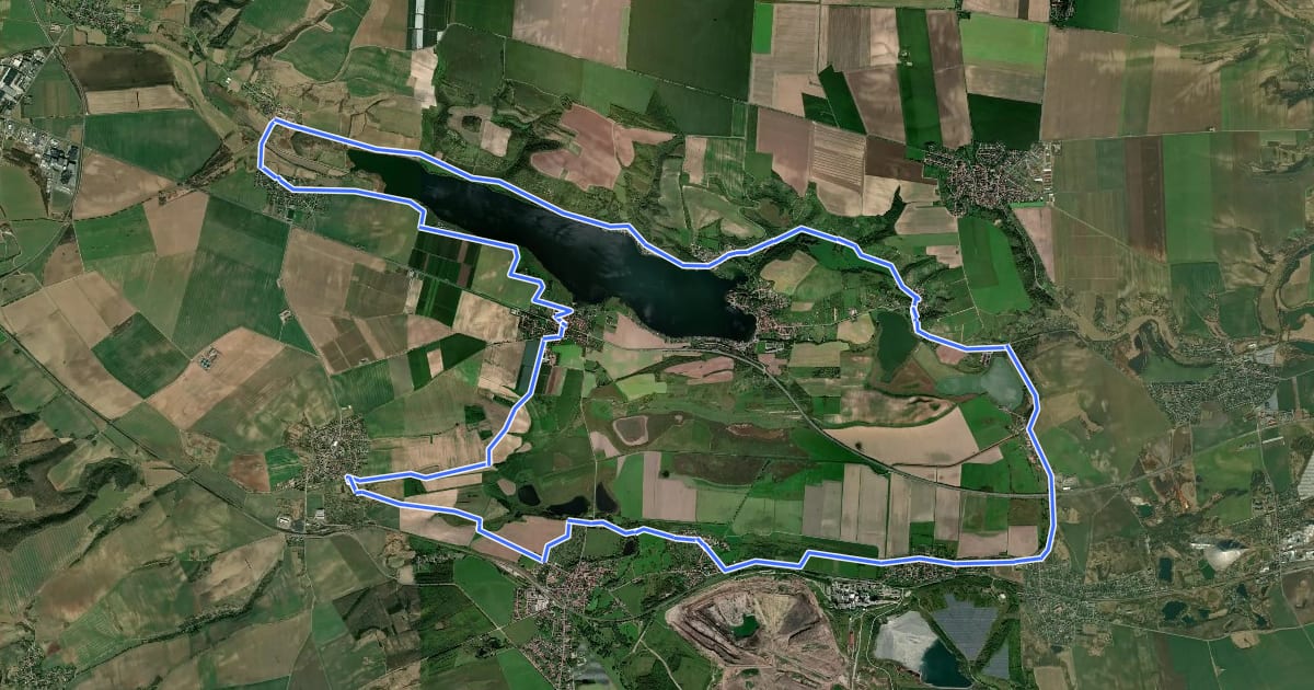 Маршрут Süßer See- Salziger See Rundweg на спутниковом снимке