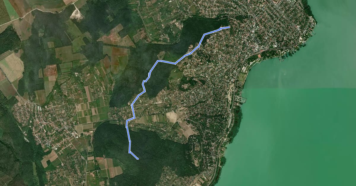 Маршрут S▲ (Felsőörs, Balatonalmádi út – Csere-hegy, Szabadság kilátó) на спутниковом снимке