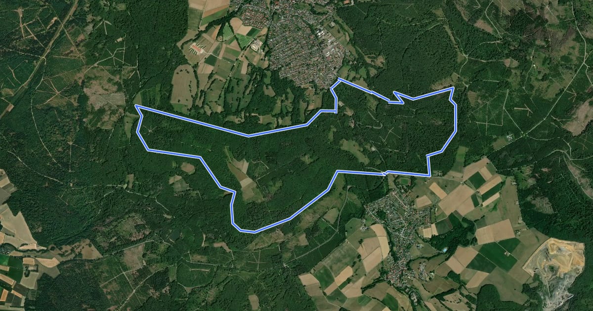 Маршрут Söhrewald, Rundweg 1 на спутниковом снимке