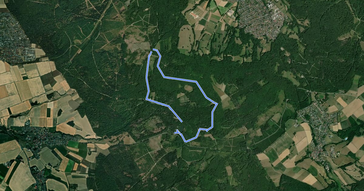 Маршрут Söhrewald-Wattenbach, Rundweg 43 на спутниковом снимке
