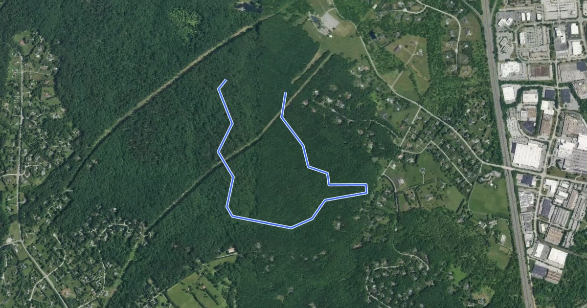 Маршрут S. James Campbell & Ivy Hill Trail на спутниковом снимке