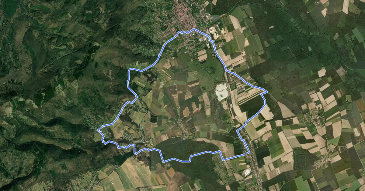 Маршрут S↺ (Kőszeg – Velem – Kőszegfalva) на спутниковом снимке