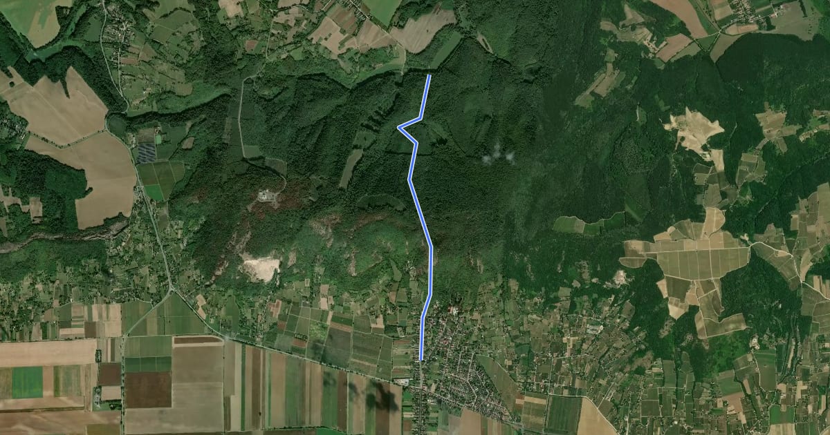 Маршрут S+ (Máriagyűd, autóbusz forduló – Bisse) на спутниковом снимке