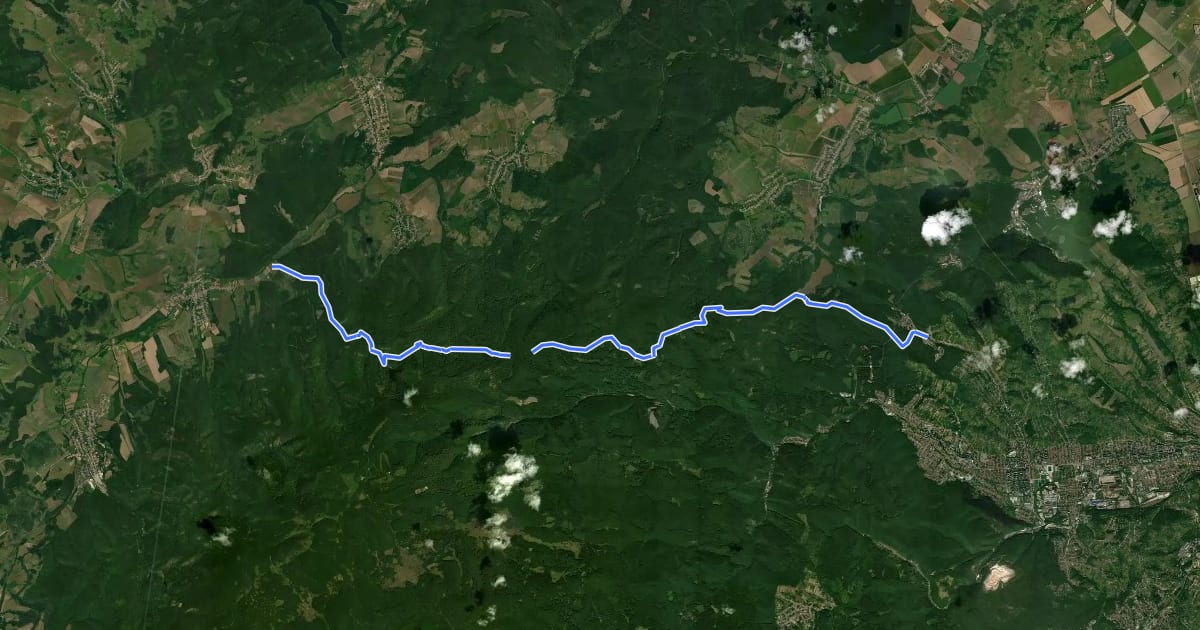 Маршрут S (Nagyvisnyó – Miskolc) на спутниковом снимке