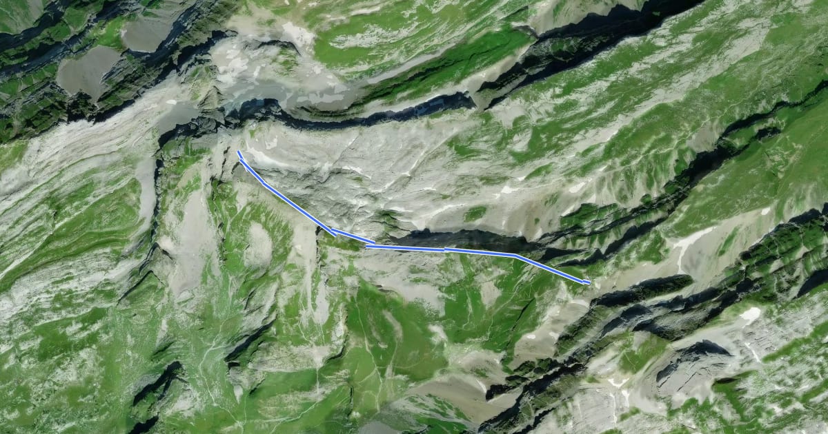 Маршрут Säntis - Rotsteinpass на спутниковом снимке