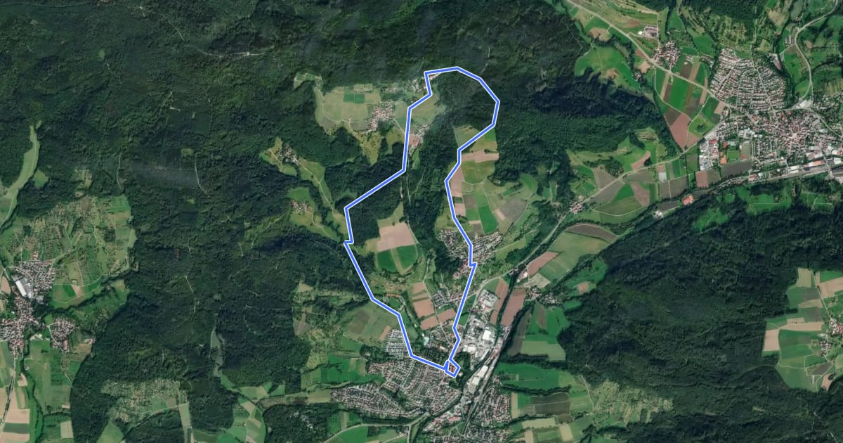 Маршрут 's Äpple Rundweg 13 на спутниковом снимке