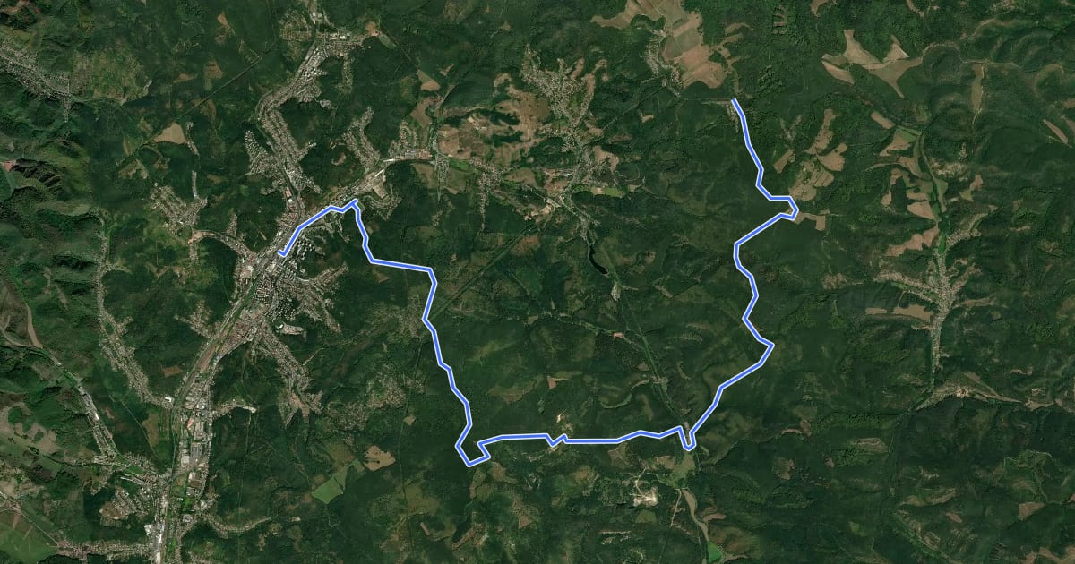 Маршрут S ( Rónabánya – Salgótarján) на спутниковом снимке