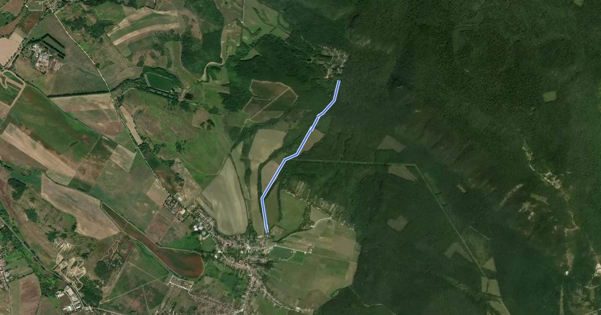 Маршрут sárga mtb (Piliscsév - Klastrompuszta) на спутниковом снимке
