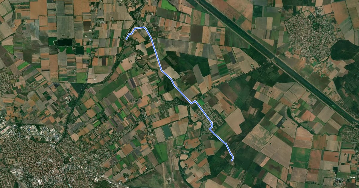 Маршрут S (Sikkony – Ógerla – Gerla – Póstelek) на спутниковом снимке