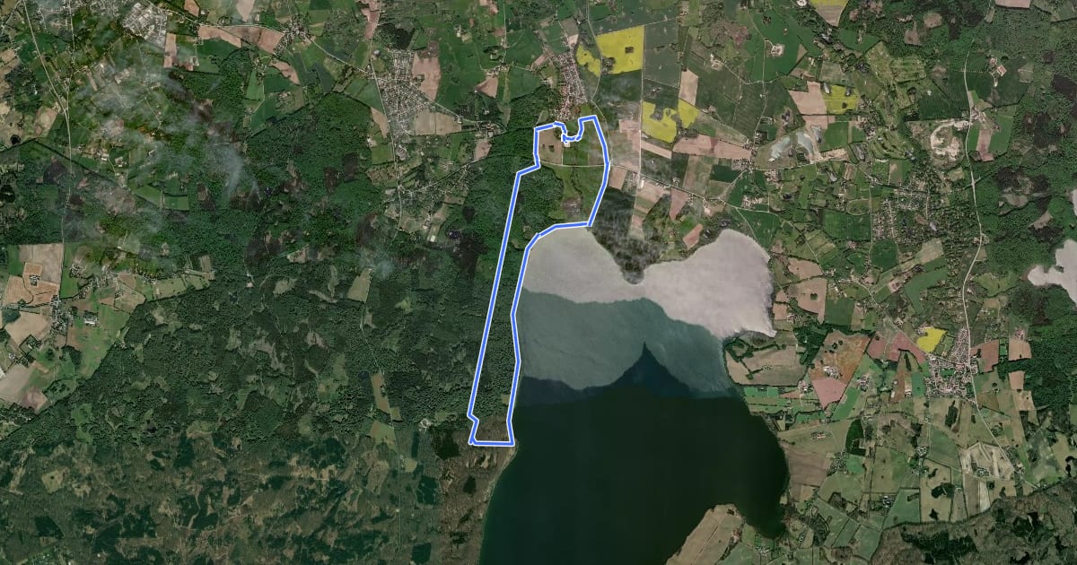 Маршрут Søskoven og Esrum Møllegård og Kanal на спутниковом снимке