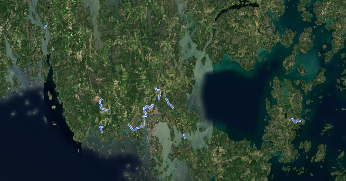 Маршрут S:t Olofs sjöled Åland на спутниковом снимке