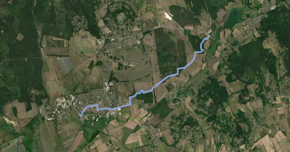 Маршрут S (Tapolca – Hegyesd) на спутниковом снимке