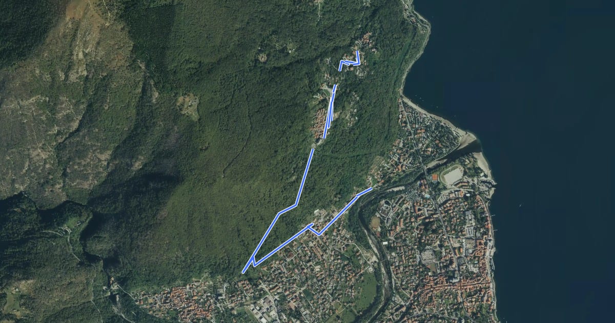 Маршрут S02b Cannobio Lignago - Sant'Agata - Campeglio на спутниковом снимке