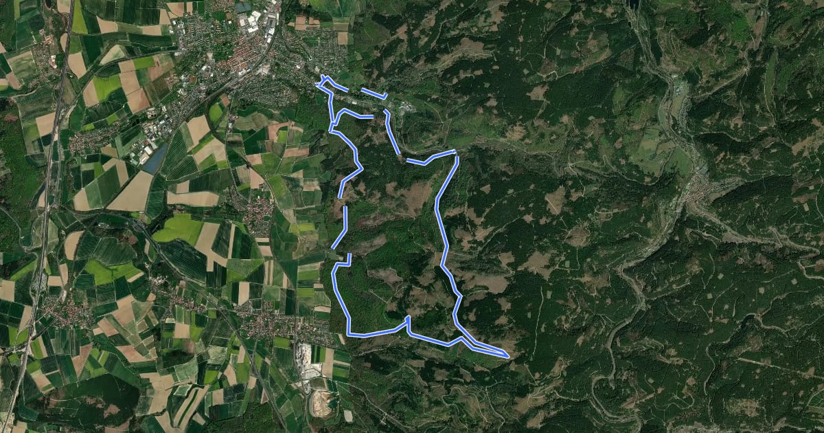 Маршрут S1 (Harzvorland-Tour) на спутниковом снимке
