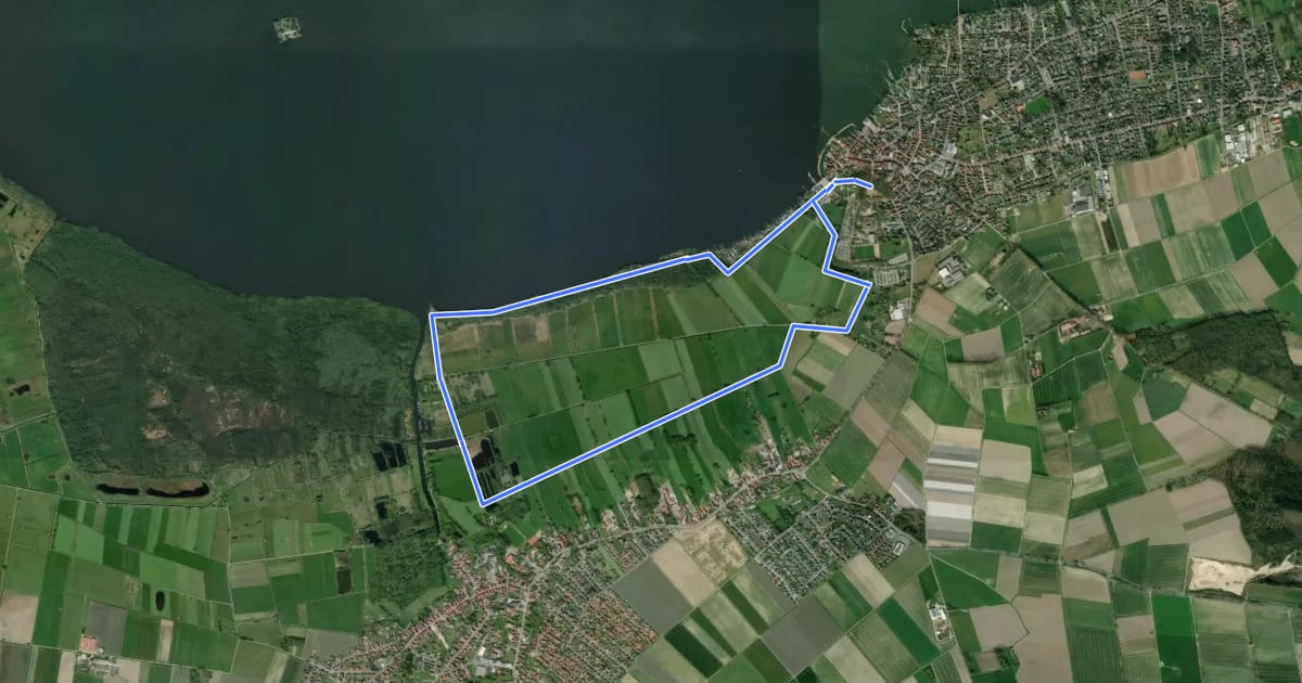 Маршрут S1 Ufer-Moorwiesenweg (Steinhuder Rundweg) на спутниковом снимке