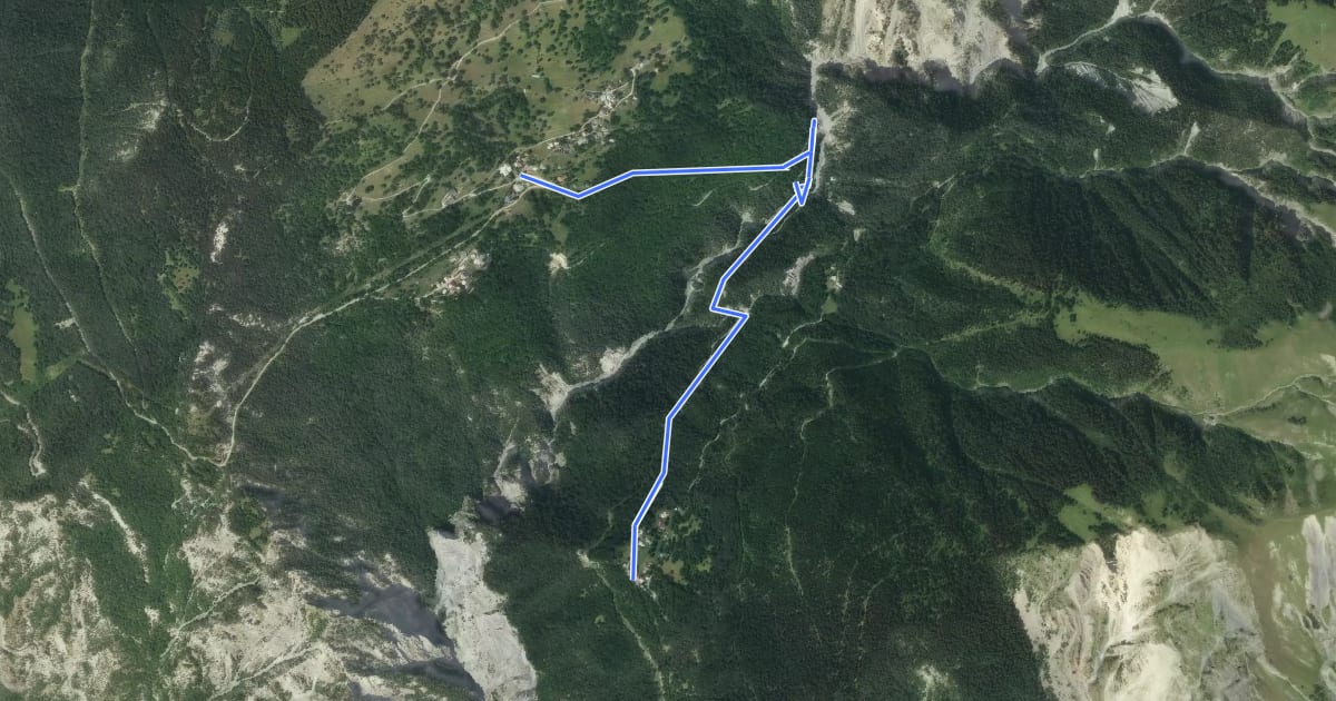 Маршрут S14 - De Montdenis à Tourmentier на спутниковом снимке