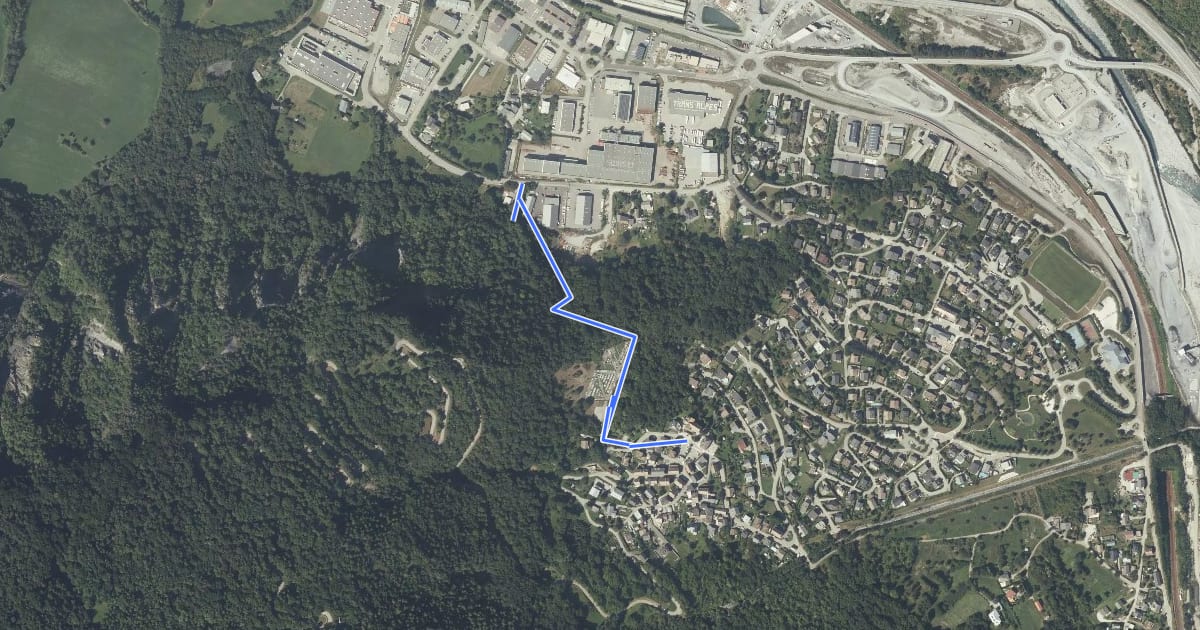 Маршрут S16 - De Saint-Jean-de-Maurienne vers Villargondran на спутниковом снимке