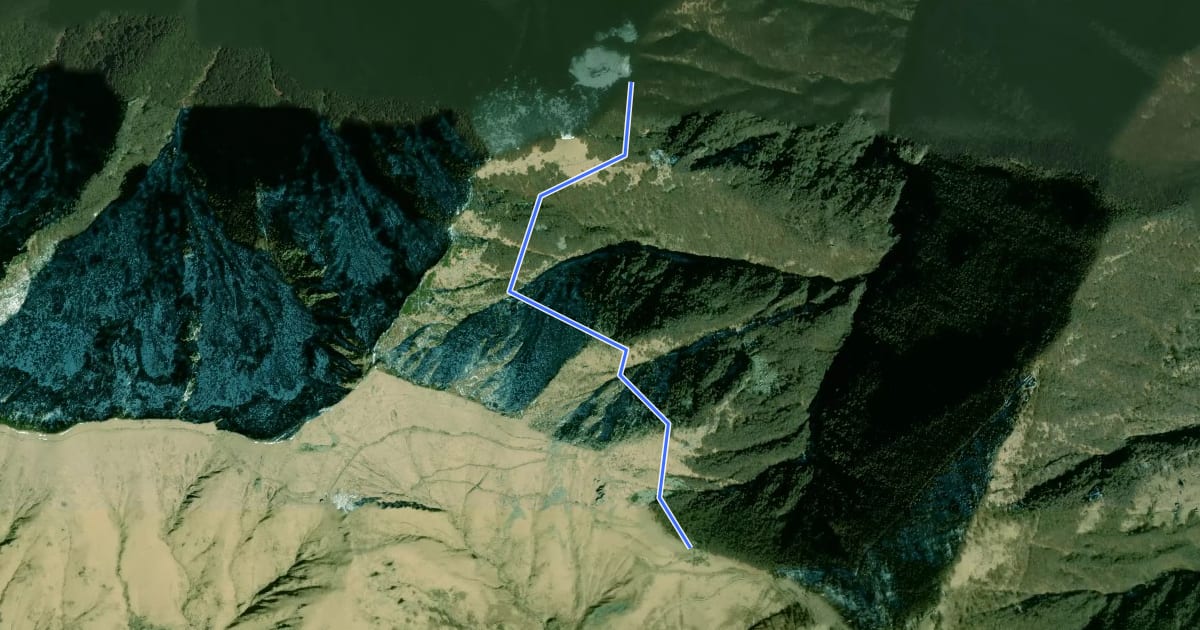 Маршрут S17a Monti Ortighedo - Passo Folungo на спутниковом снимке