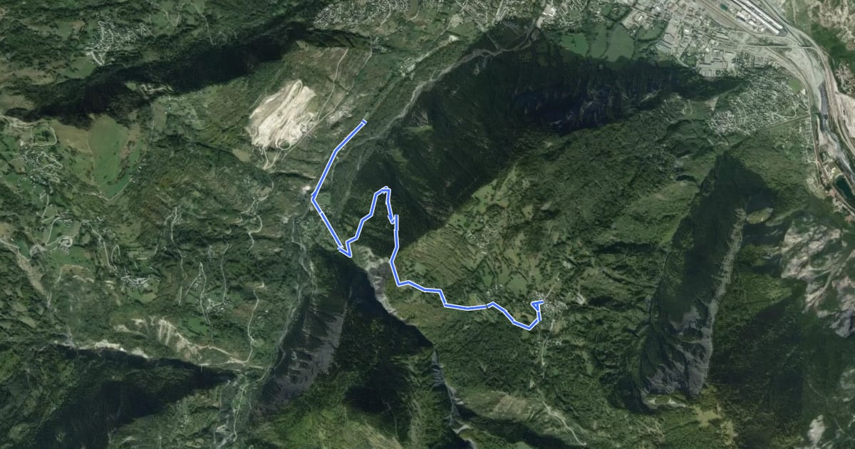Маршрут S18 - Boucle du Mont l'Évêque – De Saint-Jean-de-Maurienne vers Albiez-le-Jeune на спутниковом снимке