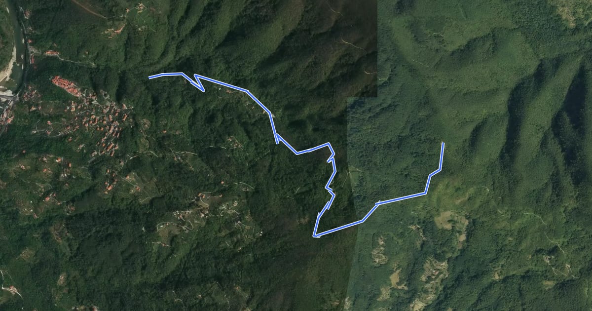 Маршрут S2 Sentiero Valle dei Mulini- Quattro Strade на спутниковом снимке